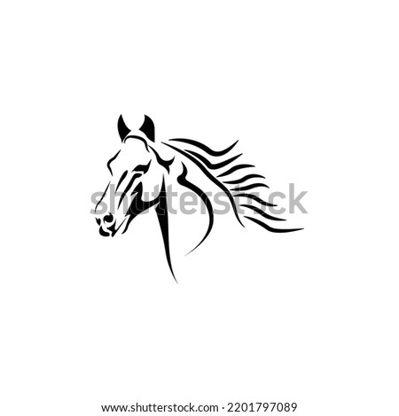 Vector silhouette of a horse's head, horse logo, vector illustration