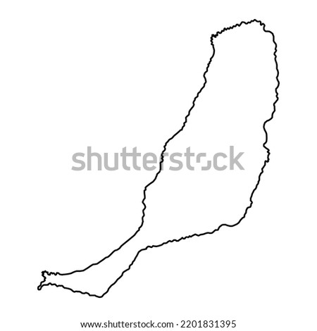 Fuerteventura island map, Spain region. Vector illustration.