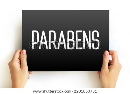 Parabens (Happy Birthday in Portuguese) text on card, concept background