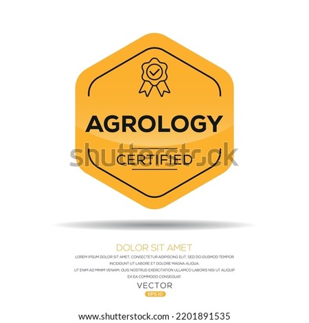 Creative (Agrology) Certified badge, vector illustration. Royalty-Free Stock Photo #2201891535