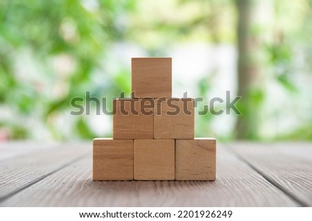 Blank wooden blocks with customizable space for text or ideas. Copy space.