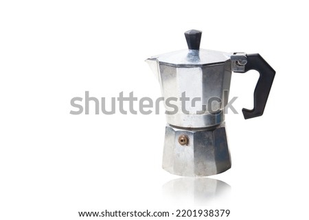 Moka Pot Italian coffee maker isolated on white background on Coffee pot on white background clipingpart 