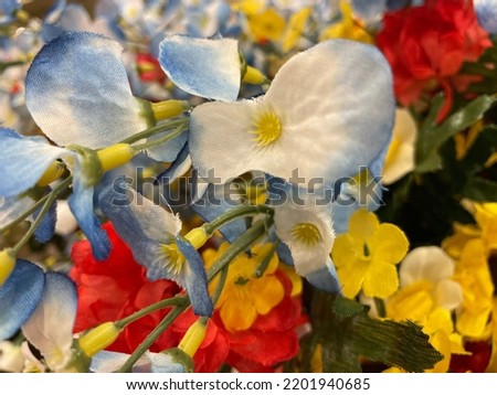 Artificial floral abstract background colorful bouquet of flowers