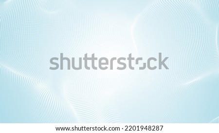 Dot white blue wave pattern screen gradient bright texture background. Abstract technology big data digital background. 3d rendering.