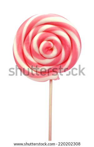 Spiral lollipop on white background
