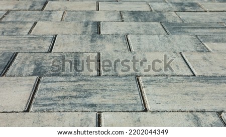paving slabs, in the photo sidewalk decorative gray tiles close-up.