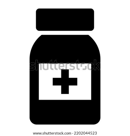 Medical pills bottle vector icon isolated on white background, abstract medical clip art