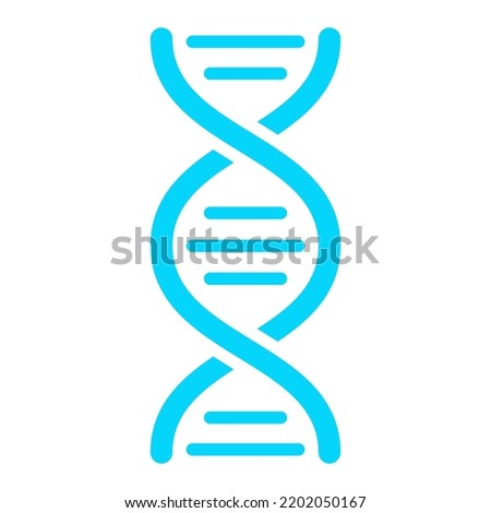 Dna double helix vector icon isolated on white background, human gene flat pictogram, abstract scientific clip art