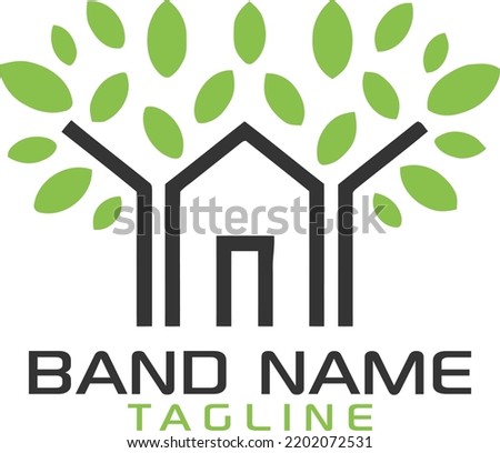 tree home real estate logo design vector  