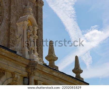 Jesus statue above the entrance of the Basilica of the Assumption of Our Lady, Marija Bistrica, Croatia