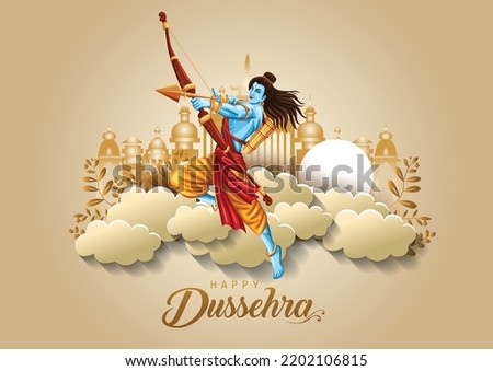 Happy Dussehra festival of India. of Lord Rama killing Ravana. vector illustration design Royalty-Free Stock Photo #2202106815