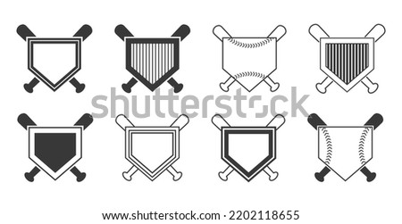 Baseball Home Plate Vector Icon. Vector Template Design. Silhouette. Playing. Home base. Sport.