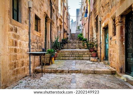 Dubrovnik, Croatia. Dubrovnik old city street. Old stone stairs