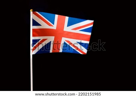 Union Jack Flag against black background. flag of great britain