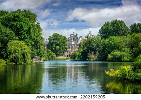 Saint James park near Buckingham palace in London, UK Royalty-Free Stock Photo #2202159205