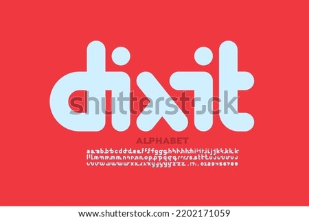 Modern lowercase style font design with alternative letters, alphabet and numbers vector illustration Royalty-Free Stock Photo #2202171059