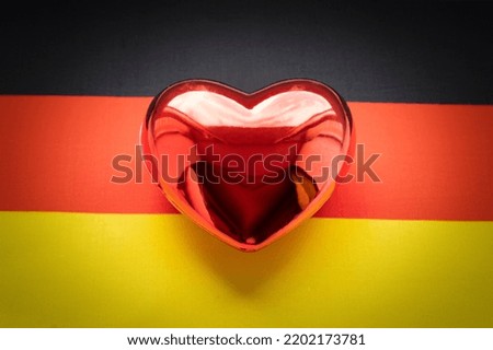 The red heart is on the flag of germany. The concept of patriotic feelings for one's state. Patriotism