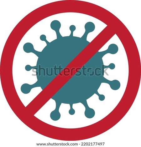  no covid-19 virus - vector icon illustration