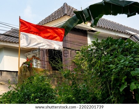 A waving Indonesian flag in all its glory during the 77th Anniversary of the Indonesian Independence.