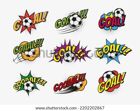 Goal sticker expression with retro comic text style