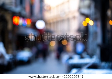 Blurred old street background. Blurred background. Abstract blurred bokeh city background.