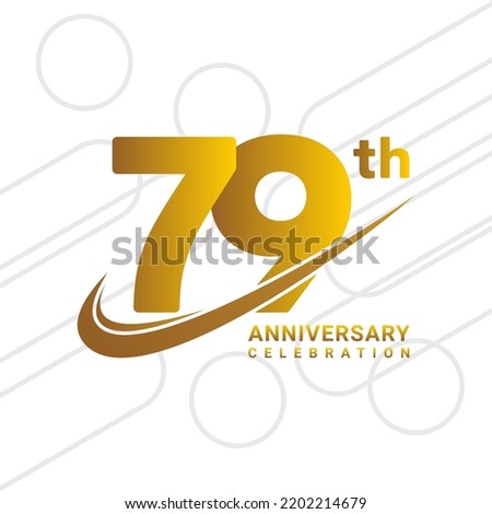 79th anniversary celebration, golden anniversary celebration logo type isolated on white background, vector illustration