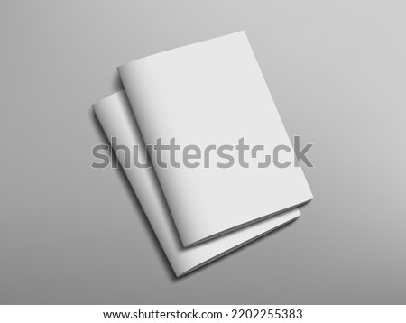 3D Blank Portrait A4 Brochure Or Magazine Isolated On Gray. EPS10 Vector Royalty-Free Stock Photo #2202255383