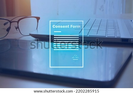 consent form for collecting and processing personal data , privacy management and digital data protection Royalty-Free Stock Photo #2202285915