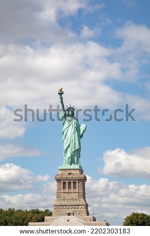 Statue of Liberty, Liberty island, New York harbour on Hudson river, United States of America