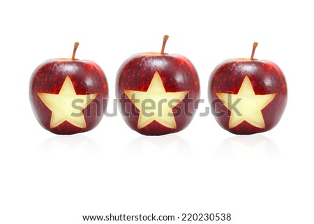 3 Star on apple / carve the star shape on the apple