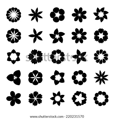 Set of flat icon flower.Vector