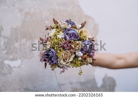 vintage bouquet of dried flowers for wedding