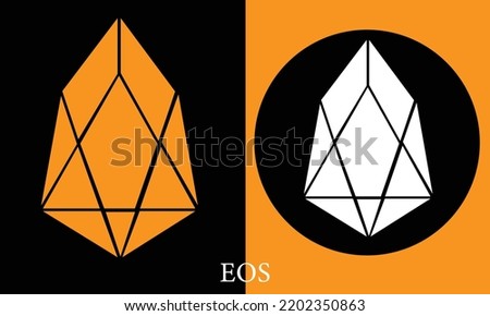 Vector illustration crypto coin. Icon in two colors EOS (EOS). 