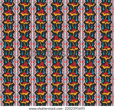 Tribal vector seamless Navajo pattern. Hand drawn abstract background. Geometric damascus ornament. Ikat border. Ethnic embroidery with leaves and monograms. Tribal vector texture. Seamless folk patte