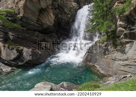 Waterfalls of Lillaz, Cascate di Lillaz, Urtier mountain river, circular trail, Cogne valley, side valley of the Aosta valley, Cogne, Gran Paradiso, Alps, Autonomous Region of Valle d' Aosta, Italy