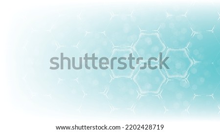 Background of hexagon geometric white blue pattern bright. healthcare medical and technology background.Graphic digital science concept design. Royalty-Free Stock Photo #2202428719