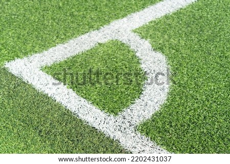 White markings on an artificial football field