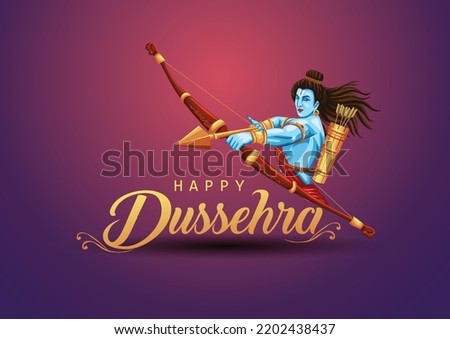 Happy Dussehra festival of India. of Lord Rama killing Ravana. vector illustration design Royalty-Free Stock Photo #2202438437
