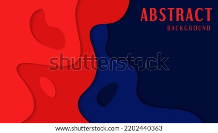 Abstract Dynamic Waves Red In Dark Papercut Style Background