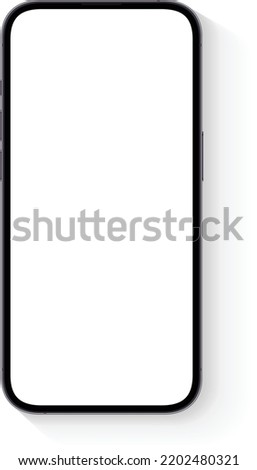 mockup new phone isolated on white background
