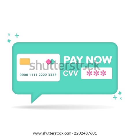 Payment security bubble chat, credit card validator, online shopping concept Infographic Vector illustration.