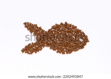 Cat food grains with fish shape