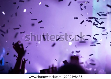 Confetti in the air during a concert