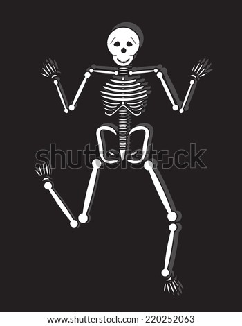 Human Skeleton on black background 