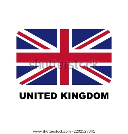 Oficial national flags of the world. United Kingdom country.  Design rectangular. Vector Isolated on a blank background which can be edited and changed colors.