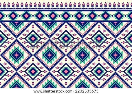 Geometric ethnic colorful pattern in tribal for embroidery, fabric, clothing. Vector