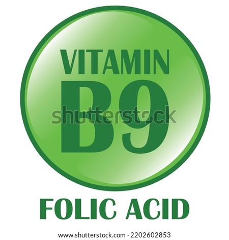 Folic acid, Vitamin B9, Circular pictogram Royalty-Free Stock Photo #2202602853