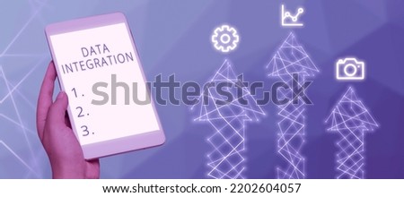 Conceptual caption Data Integrationcombination of technical and business processes to combine. Business approach combination of technical and business processes to combine