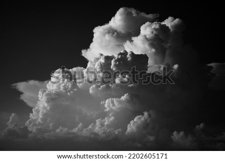 Clouds explosion in black n white 