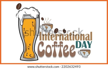 National Coffee day t-shirt design, Happy World Coffee T-shirt Creative Kids, and Coffee Day Theme Vector Illustration.